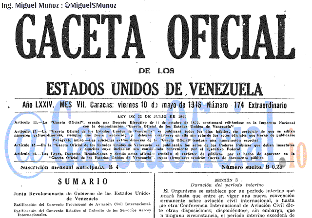 Gaceta Oficial 174 del 10 Mayo 1946