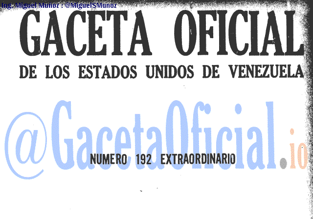 Gaceta Oficial 192 del 18 Julio 1947