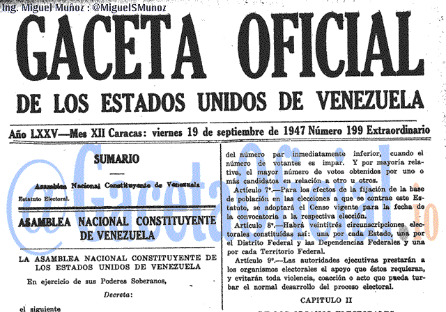 Gaceta Oficial 199 del 19 Septiembre 1947