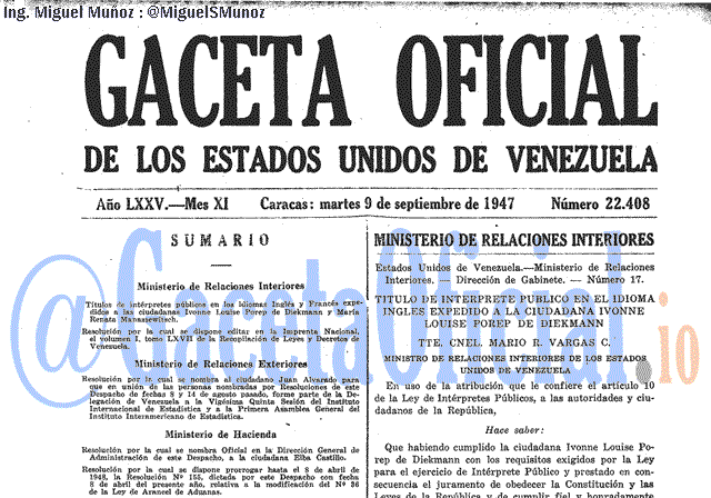 Gaceta Oficial 22408 del 9 Septiembre 1947