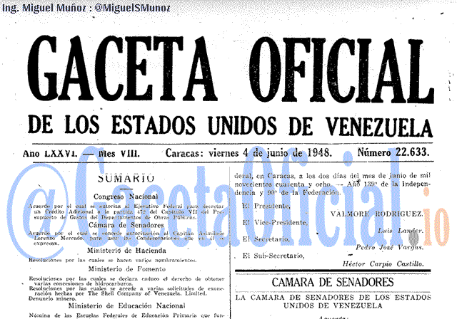 Gaceta Oficial 22633 del 4 Junio 1948