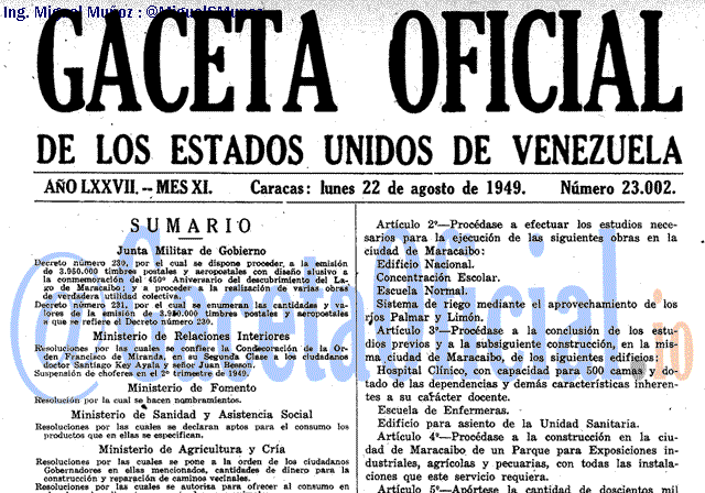 Gaceta Oficial 23002 del 22 Agosto 1949