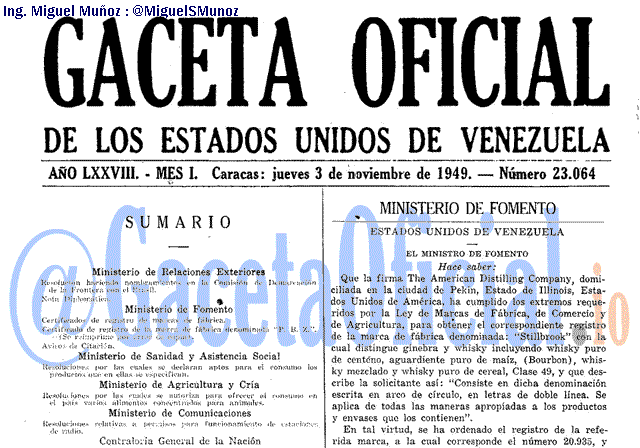 Gaceta Oficial 23064 del 3 Noviembre 1949