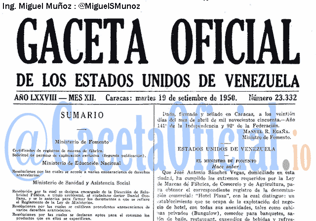 Gaceta Oficial 23332 del 19 Septiembre 1950