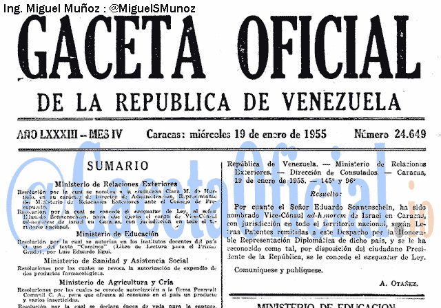 Gaceta Oficial 24649 del 19 Enero 1955