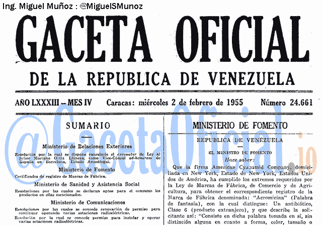Gaceta Oficial 24661 del 2 Febrero 1955