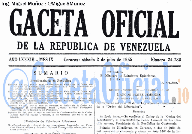 Gaceta Oficial 24786 del 2 Julio 1955