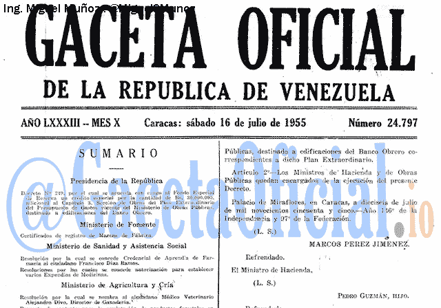 Gaceta Oficial 24797 del 16 Julio 1955