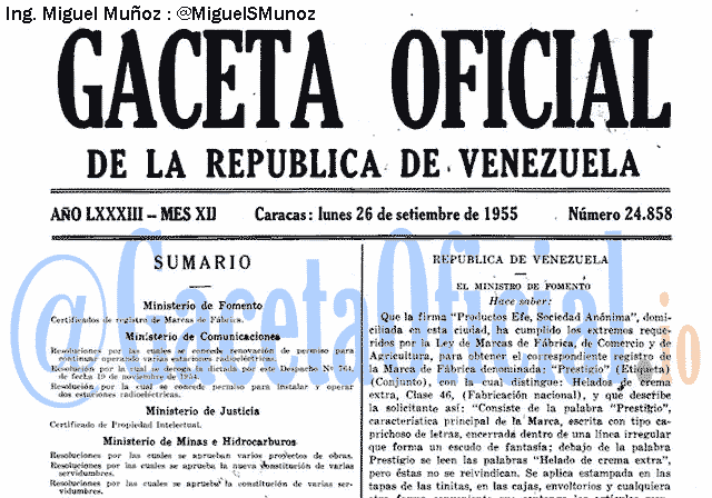 Gaceta Oficial 24858 del 26 Septiembre 1955