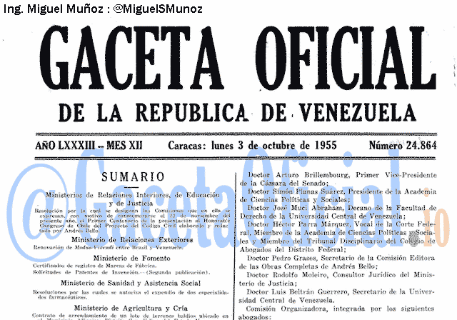 Gaceta Oficial 24864 del 3 Octubre 1955