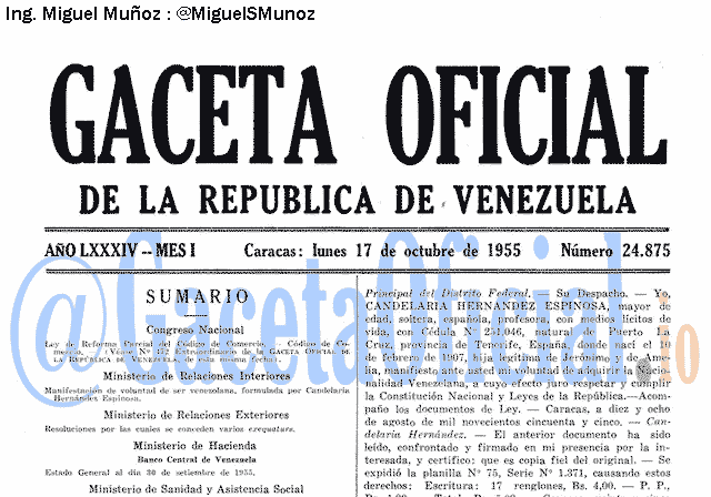 Gaceta Oficial 24875 del 17 Octubre 1955