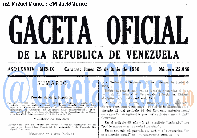 Gaceta Oficial 25086 del 25 Junio 1956