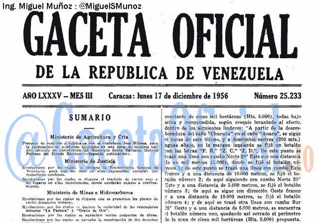 Gaceta Oficial 25233 del 17 Diciembre 1956