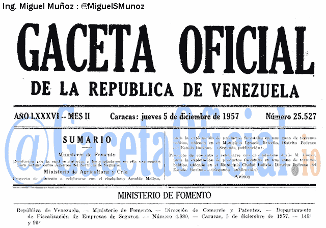 Gaceta Oficial 25527 del 5 Diciembre 1957