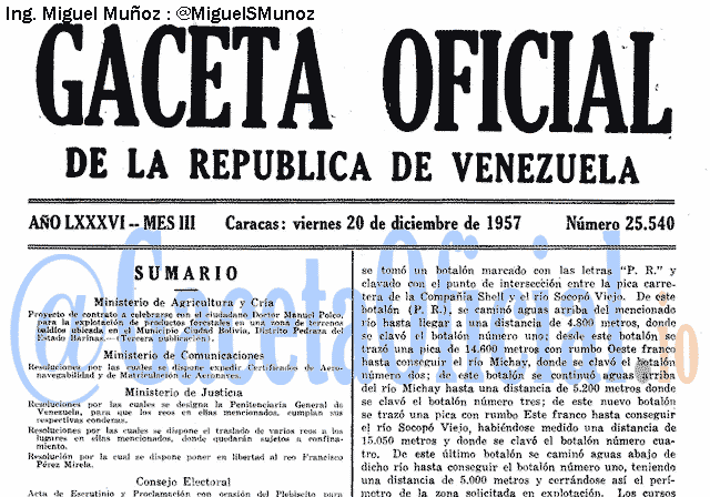 Gaceta Oficial 25540 del 20 Diciembre 1957