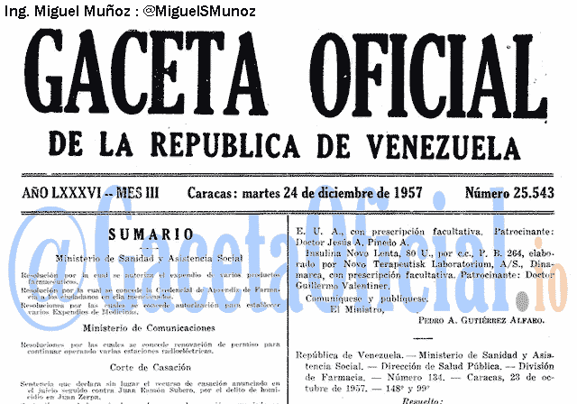 Gaceta Oficial 25543 del 24 Diciembre 1957