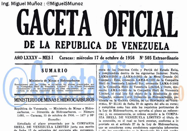 Gaceta Oficial 505 del 17 Octubre 1956