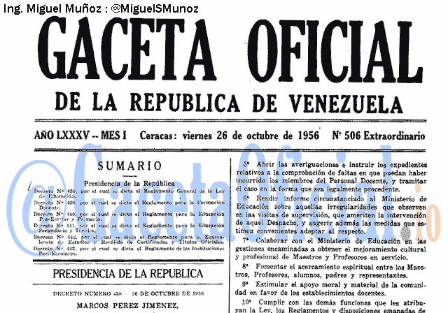 Gaceta Oficial 506 del 26 Octubre 1956