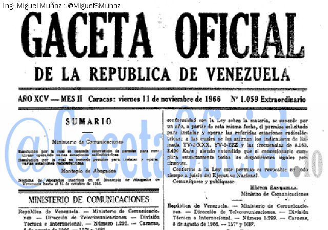 Gaceta Oficial 1059 del 11 Noviembre 1966