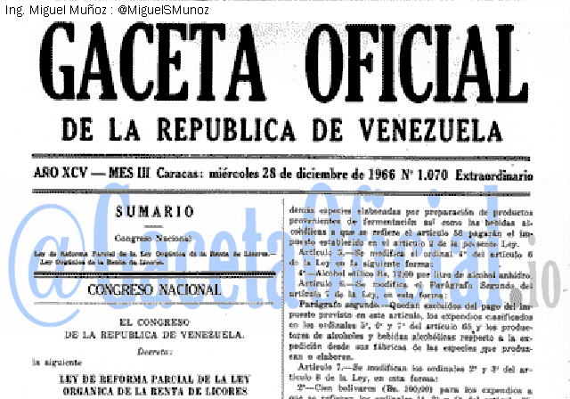 Gaceta Oficial 1070 del 28 Diciembre 1966