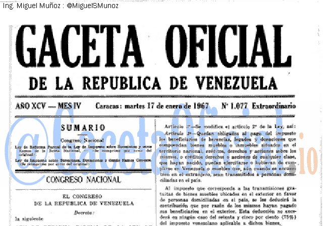 Gaceta Oficial 1077 del 17 Enero 1967