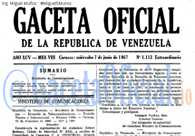 Gaceta Oficial 1112 del 7 Junio 1967