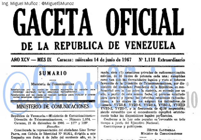 Gaceta Oficial 1118 del 14 Junio 1967