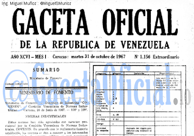 Gaceta Oficial 1156 del 31 Octubre 1967