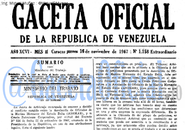 Gaceta Oficial 1158 del 16 Noviembre 1967