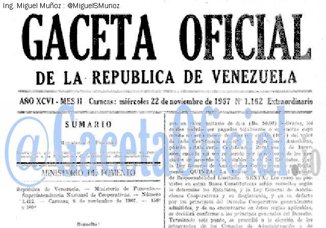 Gaceta Oficial 1162 del 22 Noviembre 1967