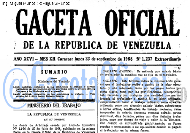 Gaceta Oficial 1237 del 23 Septiembre 1968