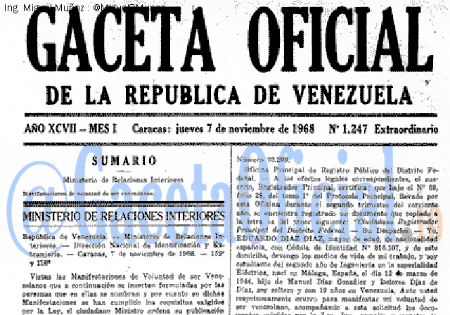 Gaceta Oficial 1247 del 7 Noviembre 1968