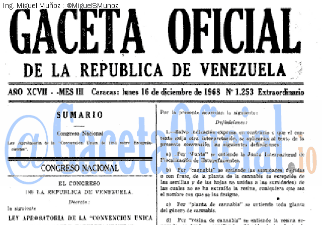 Gaceta Oficial 1253 del 16 Diciembre 1968
