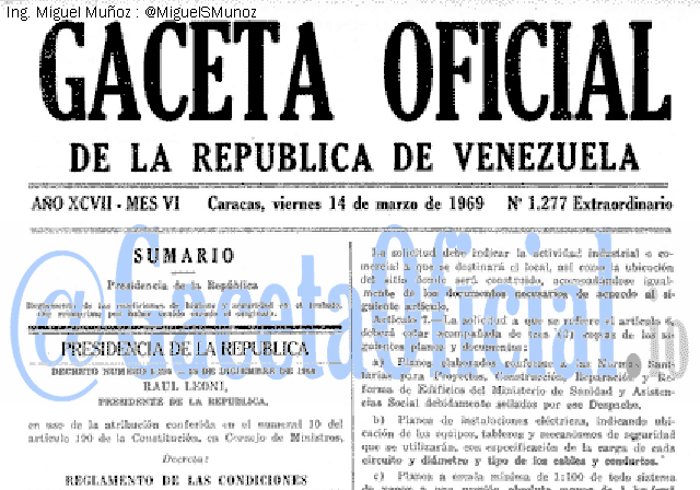 Gaceta Oficial 1277 del 14 Marzo 1969