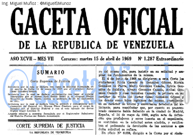 Gaceta Oficial 1287 del 15 Abril 1969