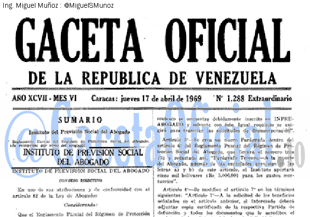 Gaceta Oficial 1288 del 17 Abril 1969