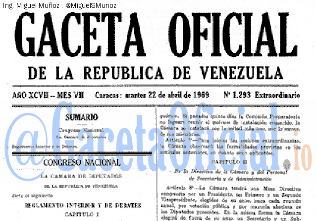 Gaceta Oficial 1293 del 22 Abril 1969