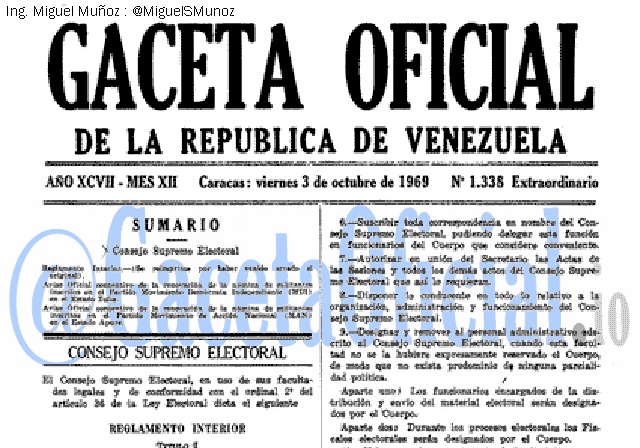 Gaceta Oficial 1338 del 3 Octubre 1969
