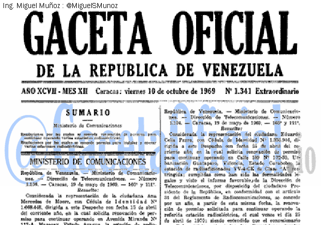 Gaceta Oficial 1341 del 10 Octubre 1969