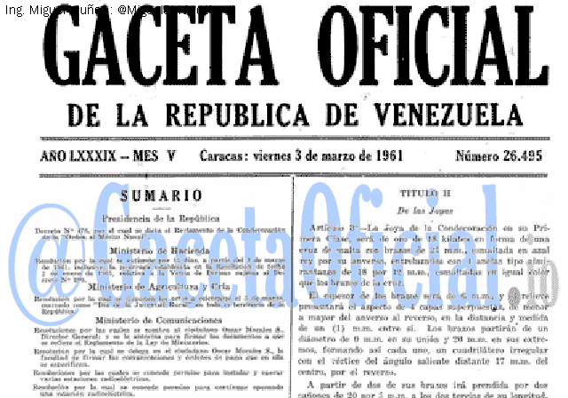 Gaceta Oficial 26495 del 3 Marzo 1961