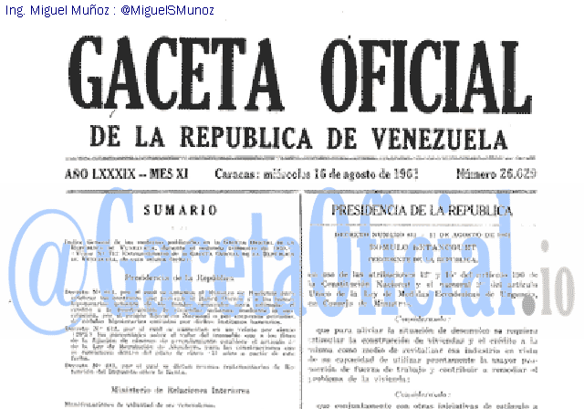 Gaceta Oficial 26629 del 16 Agosto 1961