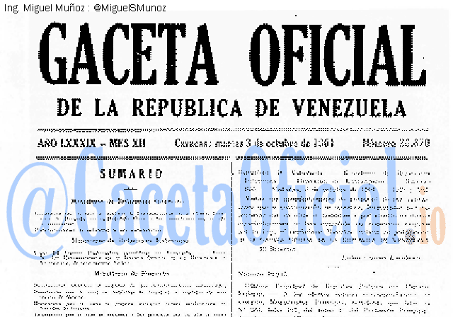 Gaceta Oficial 26670 del 3 Octubre 1961