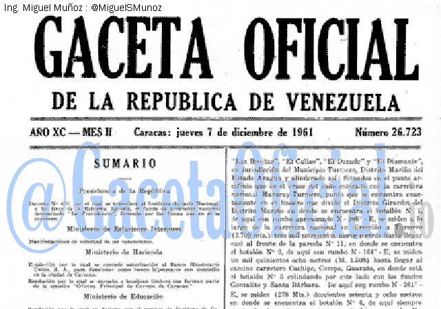 Gaceta Oficial 26723 del 7 Diciembre 1961