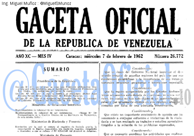 Gaceta Oficial 26772 del 7 Febrero 1962