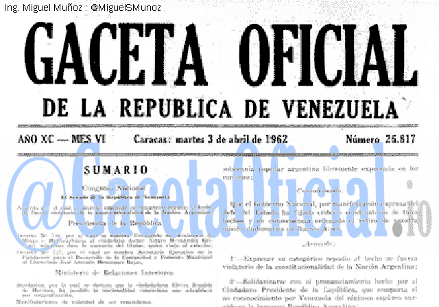 Gaceta Oficial 26817 del 3 Abril 1962