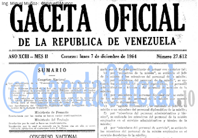 Gaceta Oficial 27612 del 7 Diciembre 1964