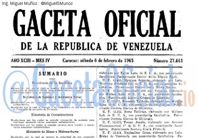 Gaceta Oficial 27661 del 6 Febrero 1965