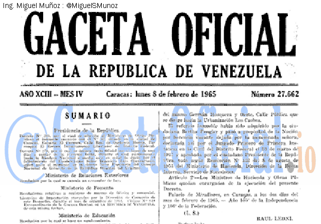 Gaceta Oficial 27662 del 8 Febrero 1965