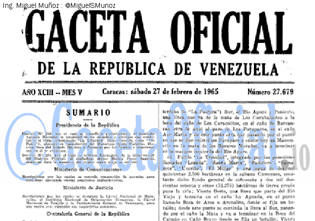 Gaceta Oficial 27679 del 27 Febrero 1965