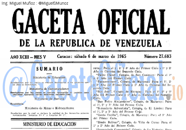Gaceta Oficial 27683 del 6 Marzo 1965